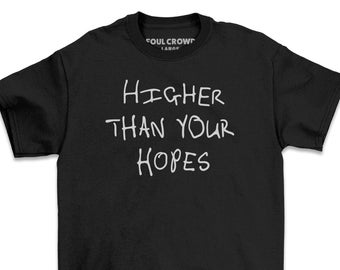 Higher Than Your Hopes Tee in Black, Purple, and White - Trendy Fashion Statement - Streetwear Style - Trendy T-Shirts - Made by Foul Crowd