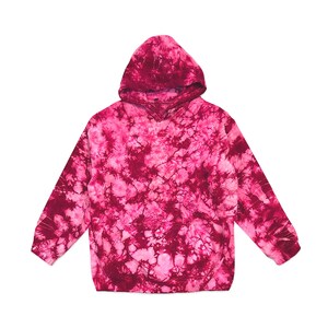 Wine Crystal Tie Dye Hoodie - Burgundy Handmade Hoodie, 80/20 Cotton Blend Sweatshirt