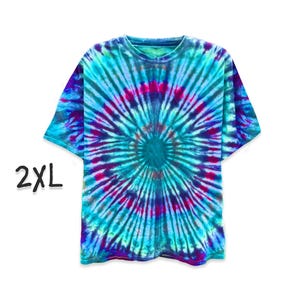 Crimson Abyss Tie Dye Shirt – Blackhole Spiral Pattern – Handmade One-of-a-Kind Gift – Teal, Purple, Maroon – 100% Cotton Tee