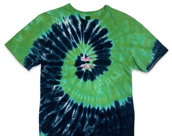Hand-Dyed Wasabi Green Swirl Tie Dye Shirt - Unique Men's and Women's T-Shirt, Hand-Dyed Apparel, Swirl Pattern Tee, Gift for Him or Her