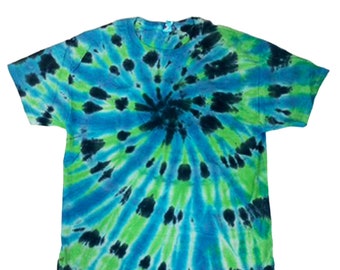 Large Spiral Tie Dye Shirt - Stunning Peacock Style - Tie Dye Tshirts - Vibrant Clothing - Tie Dye Shirts