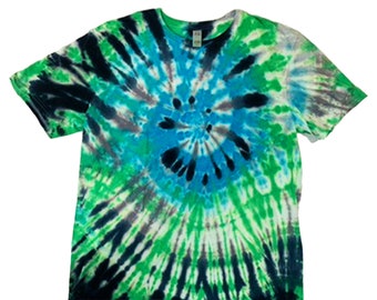 Vibrant Spiral Tie Dye Shirt - Size Large | Unique Handcrafted Design, soft-style t-shirt, 1 of 1 handmade t-shirt