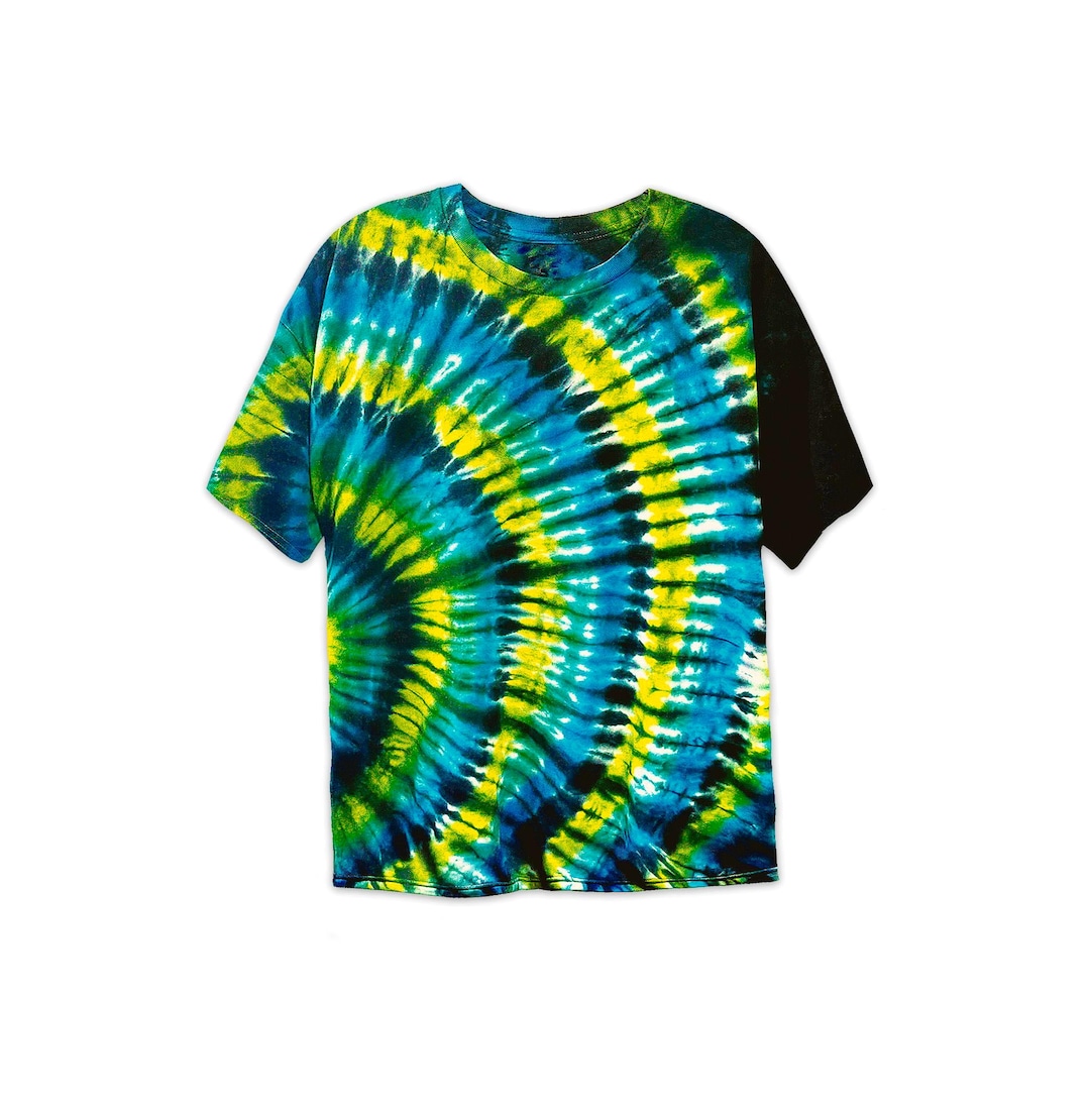 Alpine Sunburst Tie-dye Shirt – Black, Sea Glass, Lime Pop