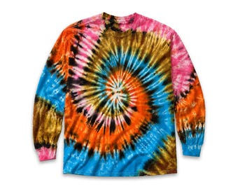 Summer Daze Tie-Dye - Long Sleeve, Spiral Pattern Design, Festival Clothing