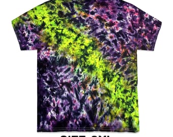 3XL Galaxy Tie Dye T-Shirt - 1 of 1 - Neon Lime Purple, Unisex Streetwear