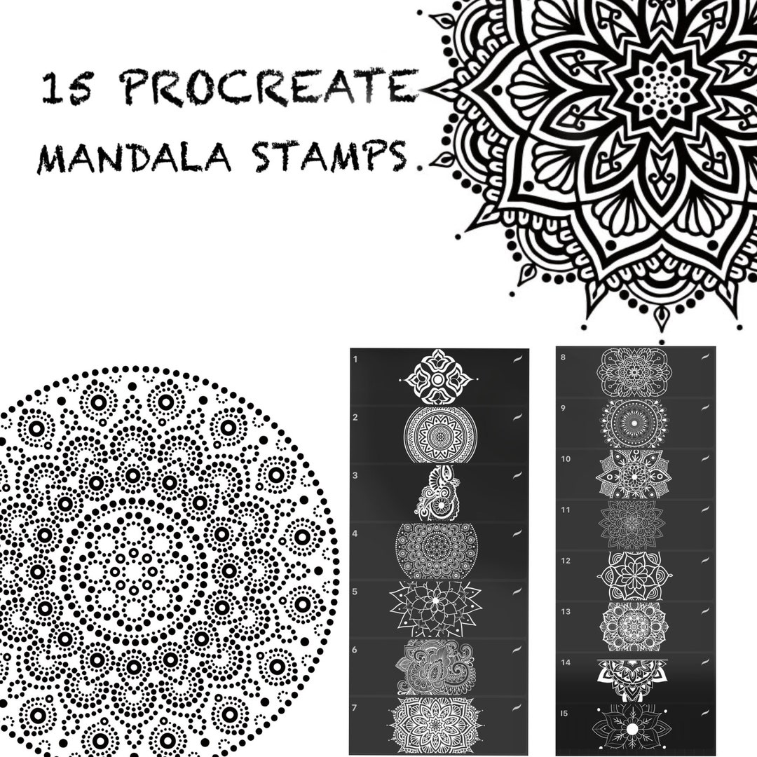 Mandala Procreate Stamps - Etsy