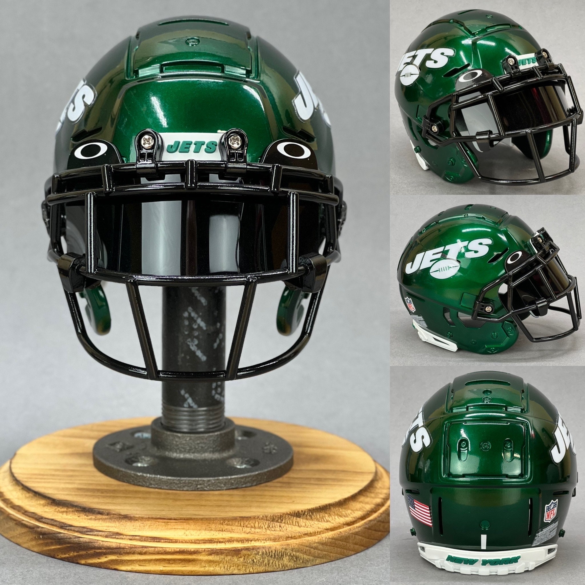 New York Jets throwback super custom fullsize football helmet 1980s green  NFL