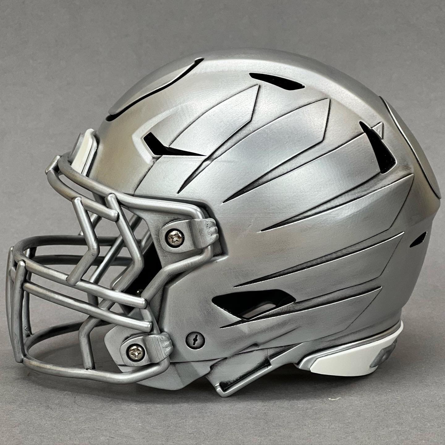 3D Printed Oregon Ducks Brushed Stainless/pewter Riddell 