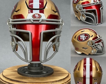 3D Printed San Francisco 49ers Gold Metallic Standard Logo Riddell