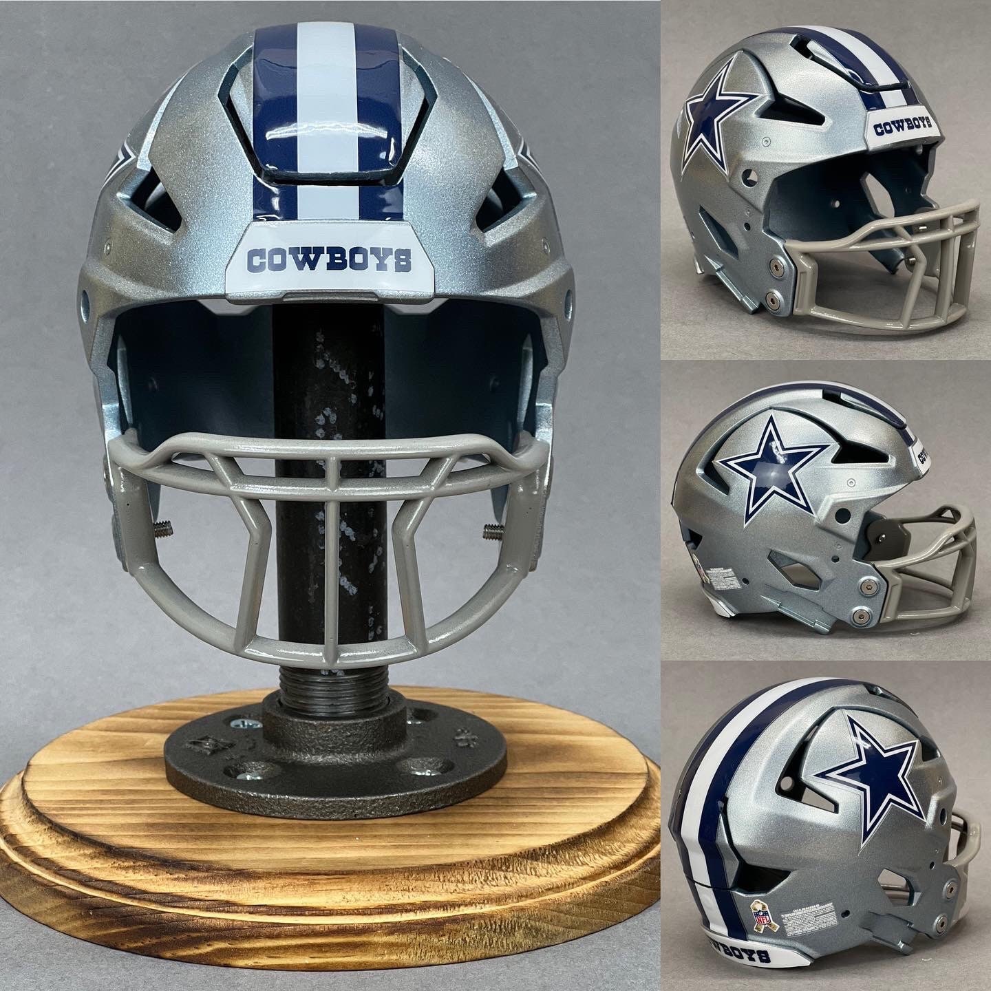 3D Printed Micah Parsons Themed Dallas Cowboys Silver Metallic Riddell
