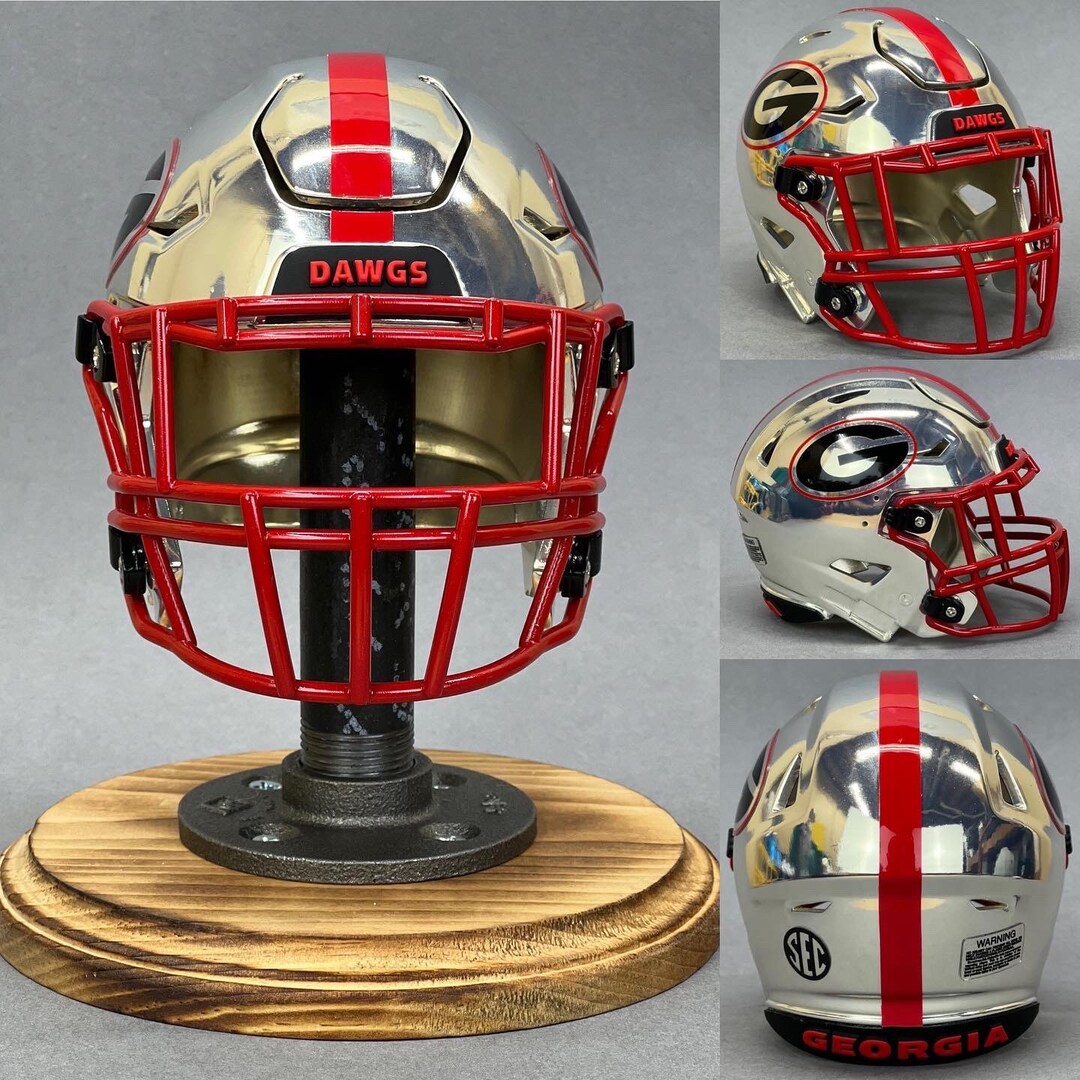 3D Printed Georgia Bulldogs Silver Chrome Riddell Speedflex