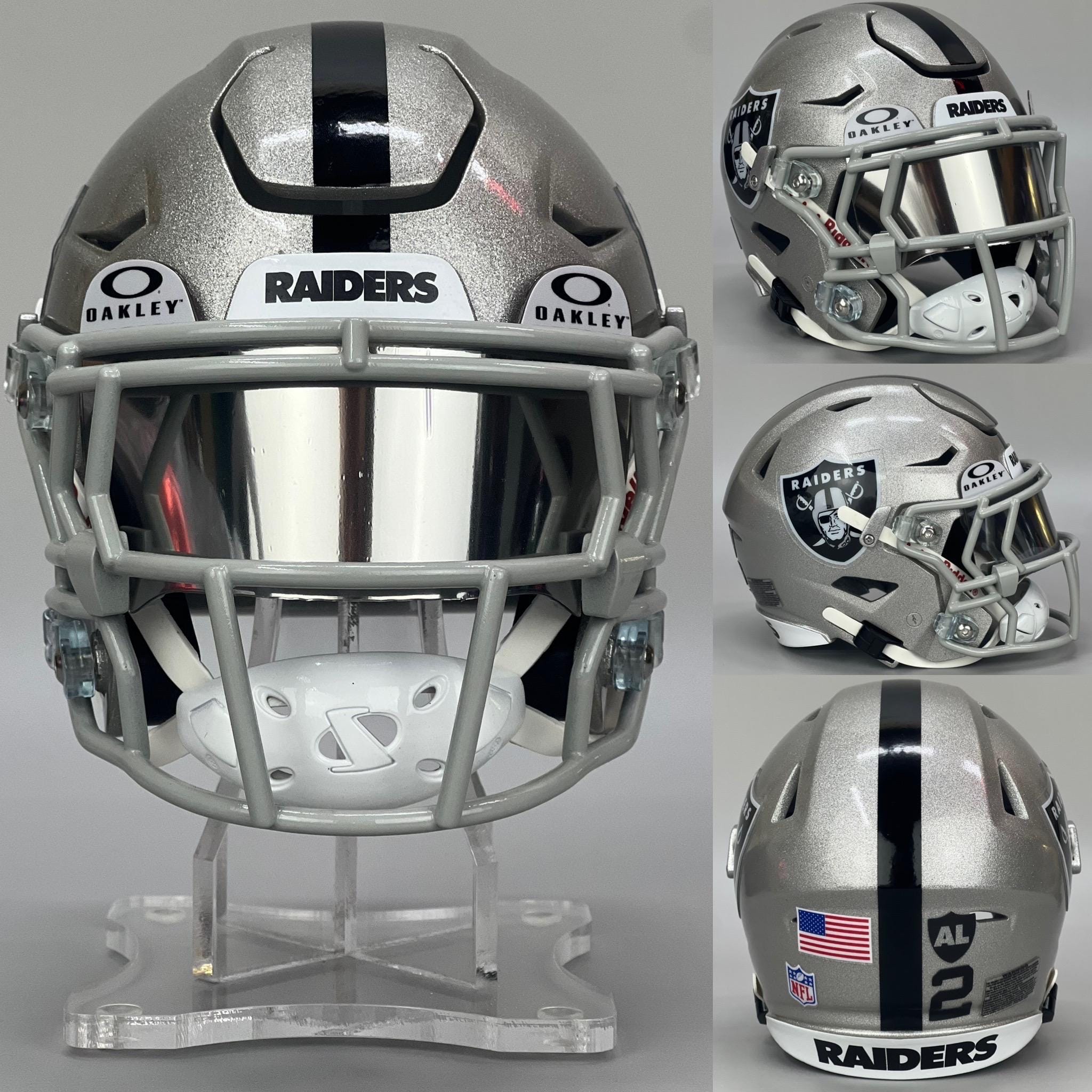 3D Printed Las Vegas Raiders Ashton Jeanty Silver Riddell