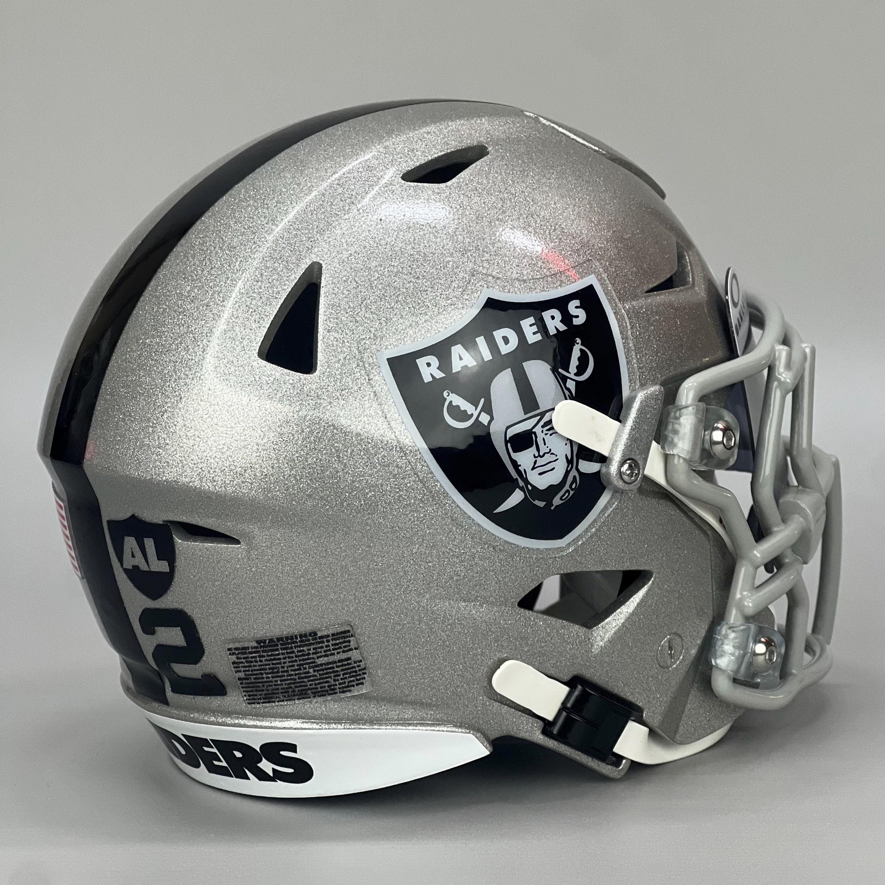 3D Printed Las Vegas Raiders Ashton Jeanty Silver Riddell Speedflex With Custom Facemask and Visor Modern Era Football Mini Helmet - Etsy 3D Printed Las Vegas Raiders Ashton Jeanty Silver Riddell Speedflex With Custom Facemask and Visor Modern Era Football Mini Helmet - Etsy