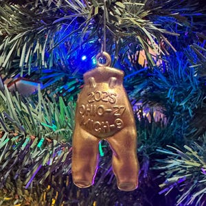 60mm 3D Printed College Football Rivalry Gold Pants Charm Hanging Holiday Ornament