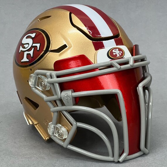 3D Printed San Francisco 49ers Gold Metallic Standard Logo Riddell
