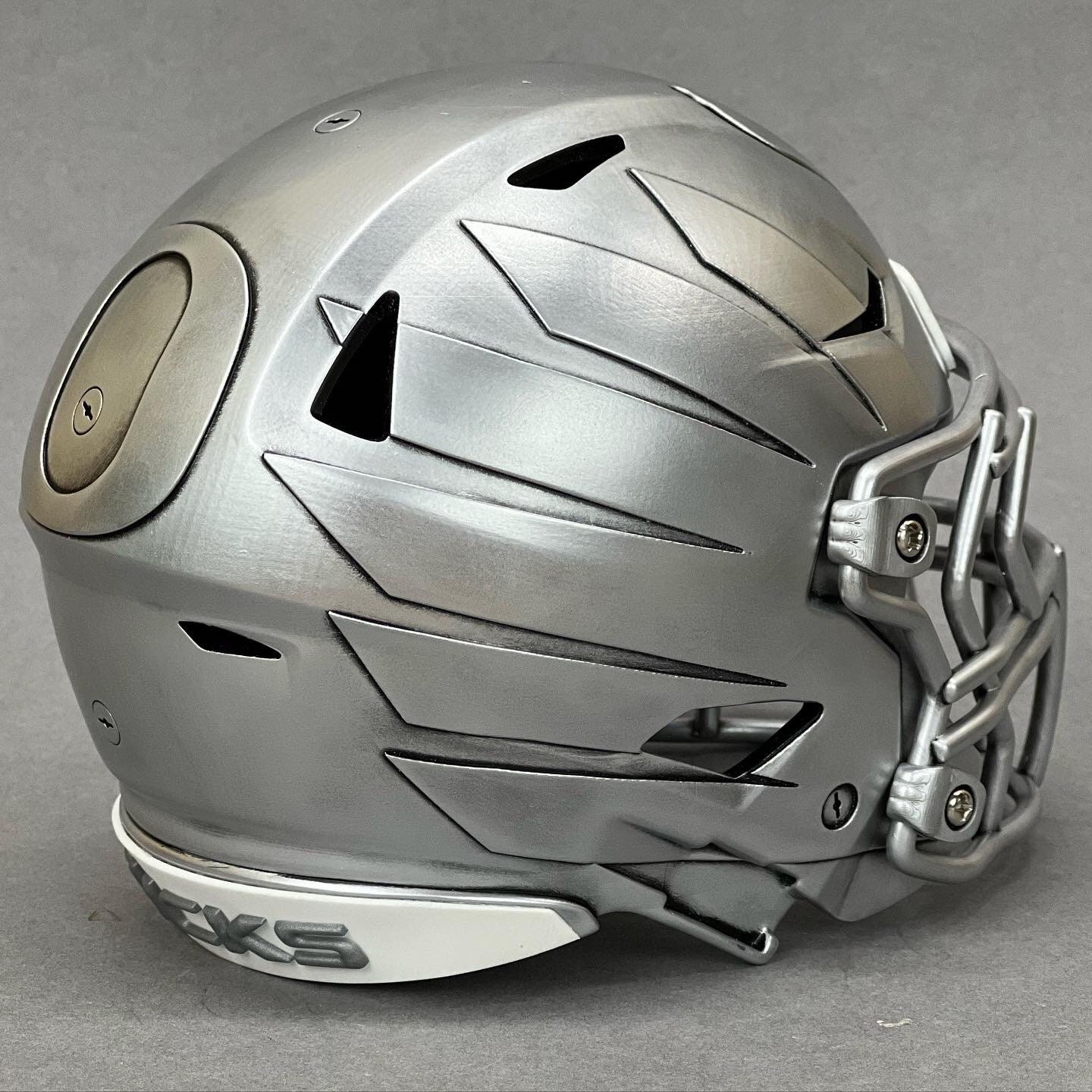 3D Printed Oregon Ducks Brushed Stainless/pewter Riddell 