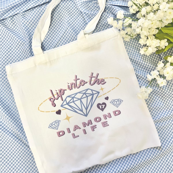 Seventeen SVT Kpop Slip Into The Diamond Life Pink Blue Canvas Totebag