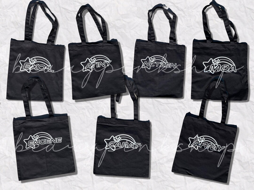 Kpop Fandom Name Shooting Star Y2K Retro Inspired Black Totebag Etsy