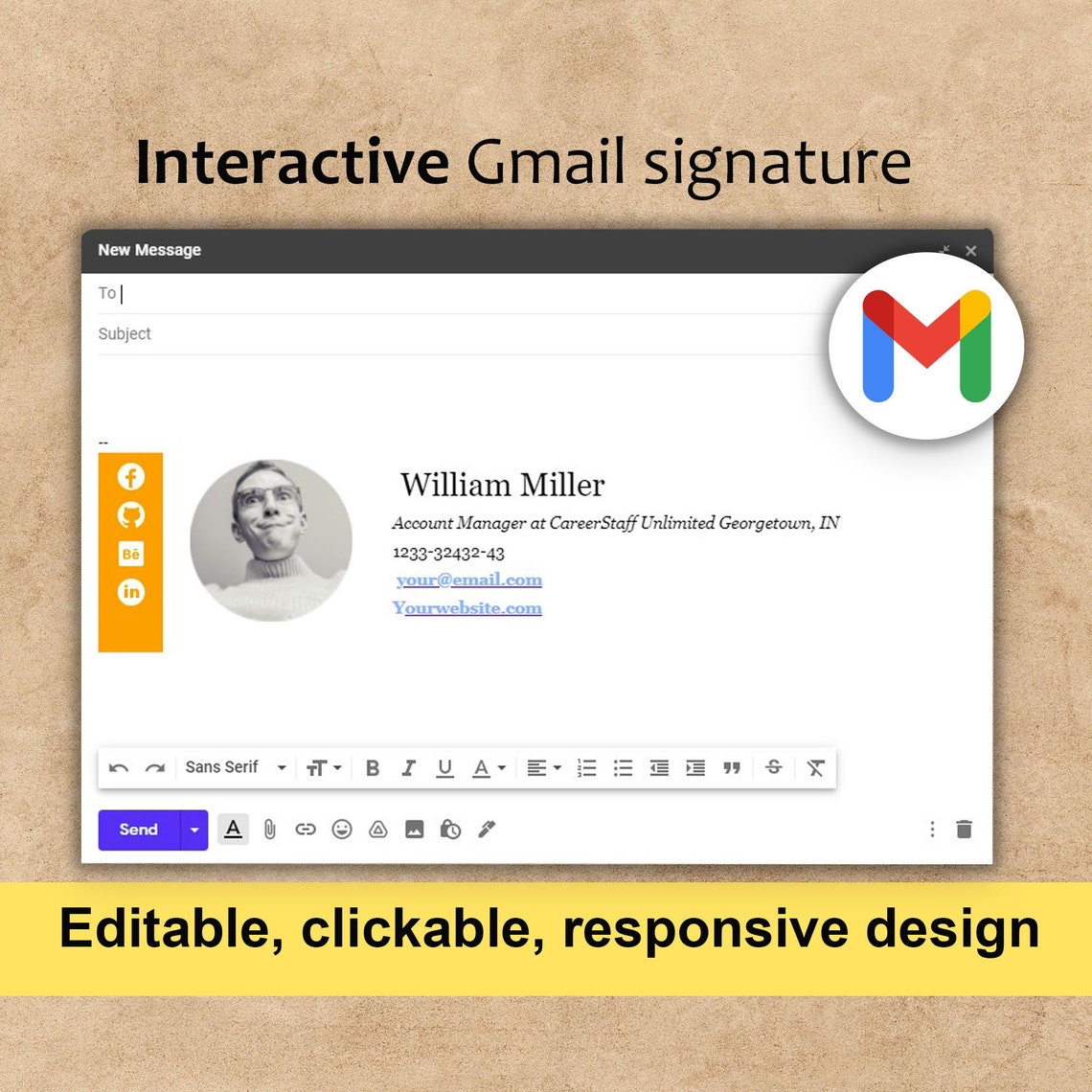 Email Signature Template. Minimalistic Gmail signature | Etsy