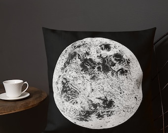 Moon Throw Pillow | Hand Drawn With A Million Little Dots