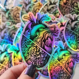 Holographic Heart/Brain Sticker