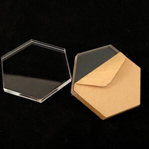 Laser Cut Clear Acrylic Blanks - Hexagons image 2