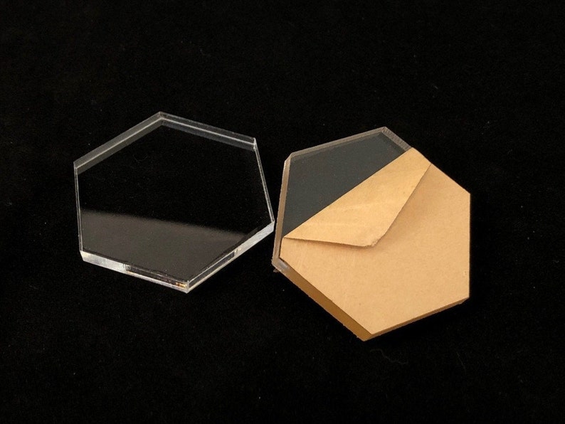 Laser Cut Clear Acrylic Blanks - Hexagons image 2