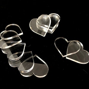 Laser Cut Clear Acrylic Blanks - Hearts