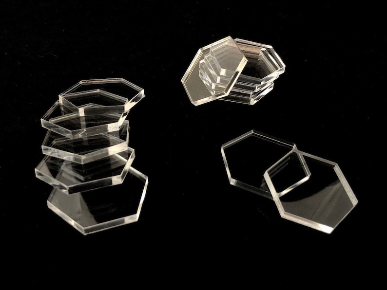 Laser Cut Clear Acrylic Blanks - Hexagons image 1