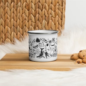 All the Essentials, Nature Lover, Outdoorsy, Adventure, Explorer, Hiker, Camper: Enamel Mug