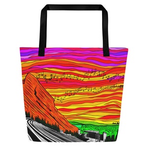 Red Rocks Amphitheatre: All-Over Print Large Tote Bag