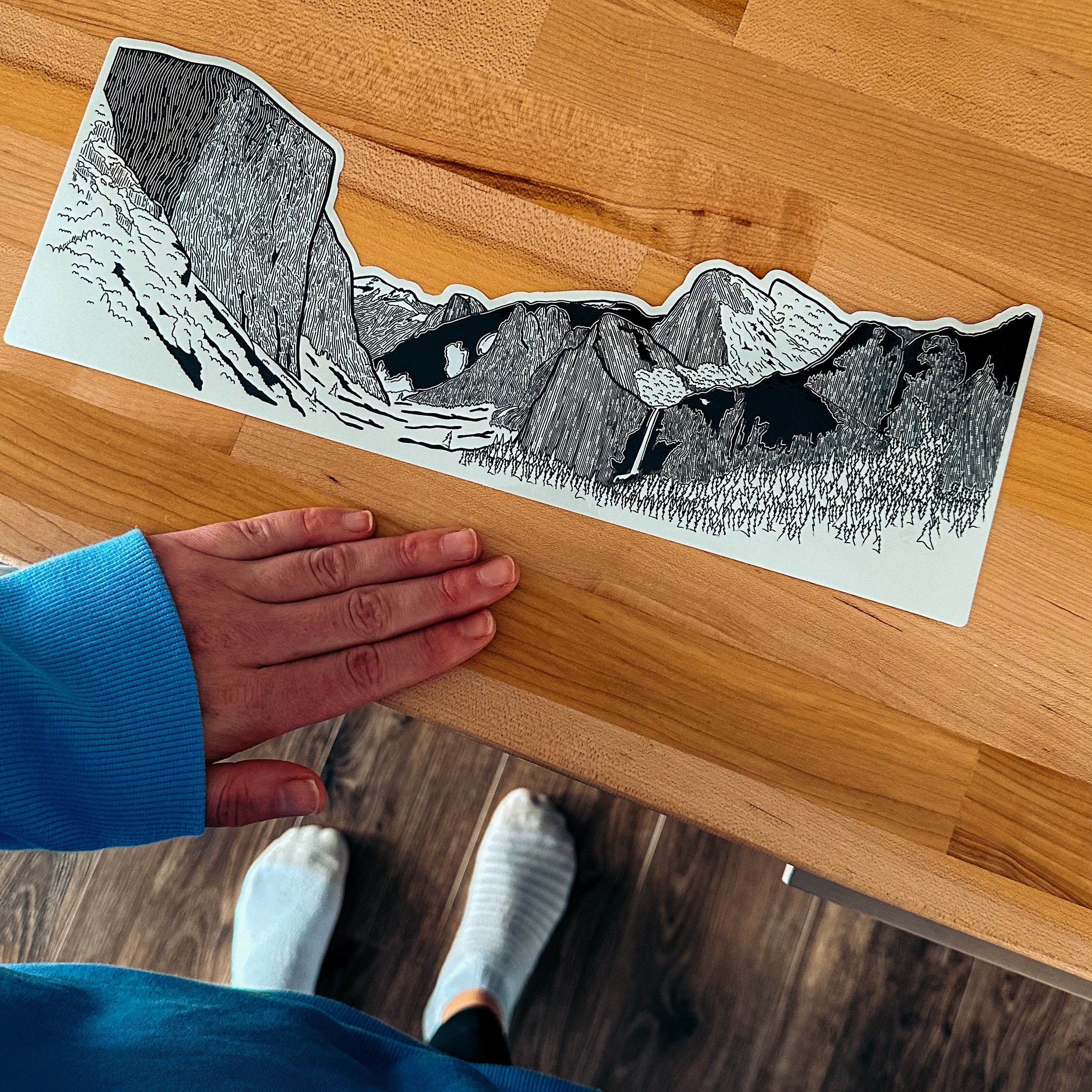 Yosemite National Park, Mountain Range Clear Stickers, California ...