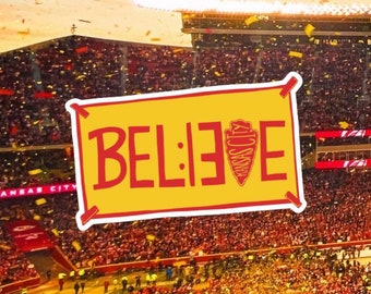 BEL13VE, Kansas City Chiefs, KC, Chiefs, Fútbol, Kansas City, Mahomes: Pegatina