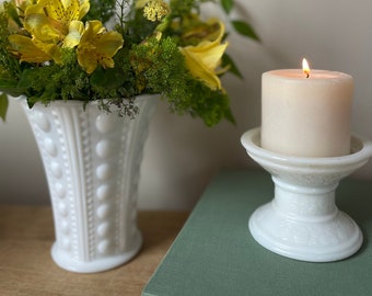 Vintage Milk Glass Candle Holder