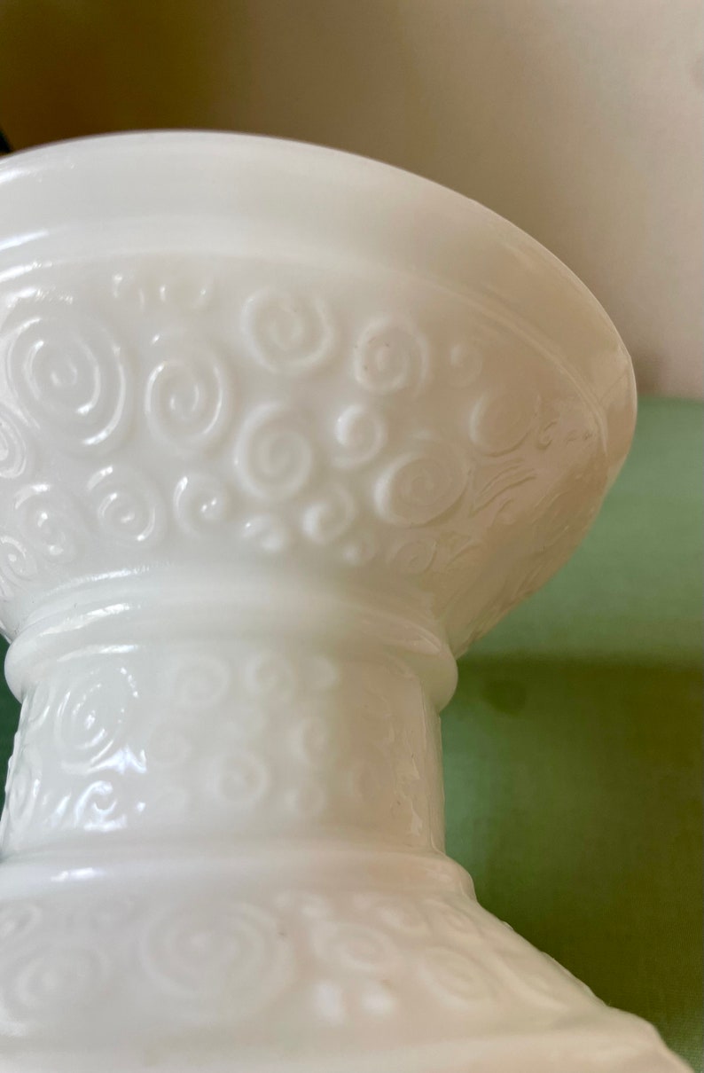 Vintage Milk Glass Candle Holder Etsy