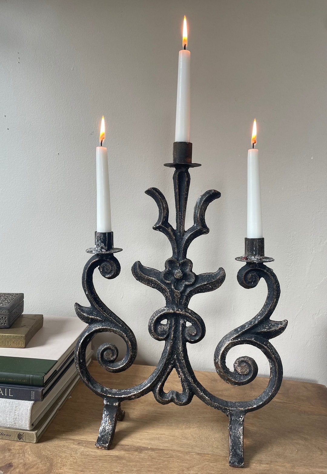 Large Iron Candle Holder Etsy