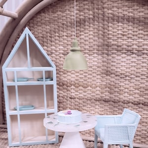 Rattan-Look dollhouse Miniature accent chair
