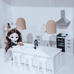 Large Dollhouse Kitchen Island
