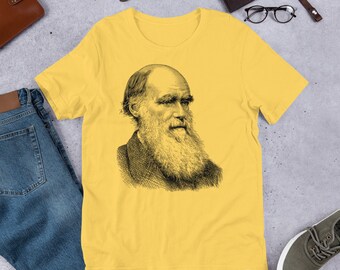 Charles Darwin Evolution Unisex T-Shirt met korte mouwen