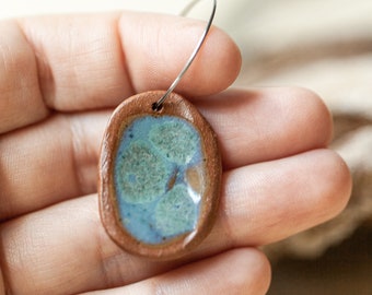 Pendientes colgantes de cerámica inspirados en la naturaleza / Joyería hecha a mano / Pendiente / Ligero / Regalo para ella / Arcilla australiana hipoalergénica