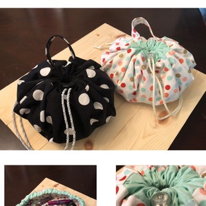 Drawstring Make Up Bag - HANDMADE