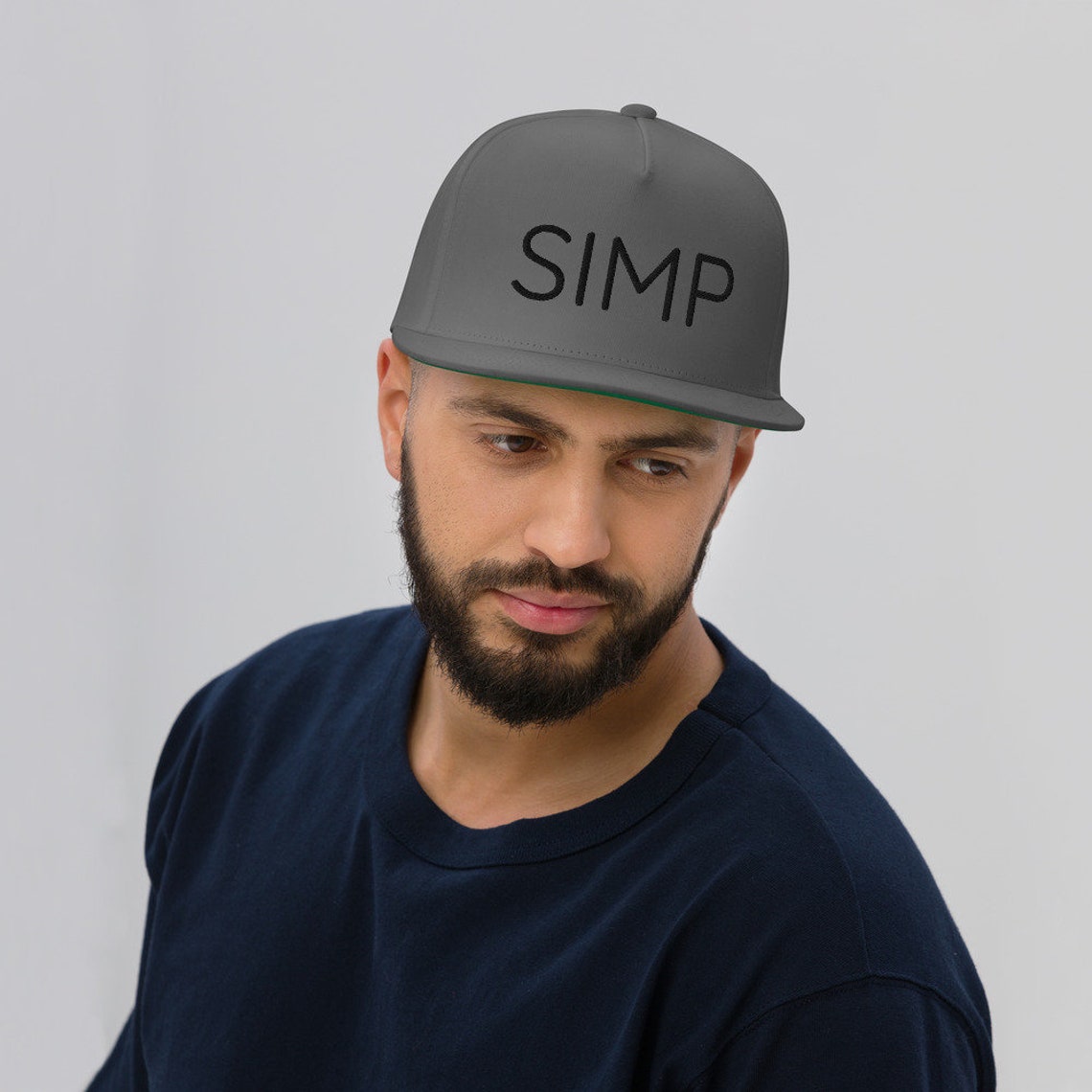 SIMP, Flat Bill Cap, Funny Meme Hat, Ironic Hat, Sarcastic Meme, Meme Cap, Cool Hat