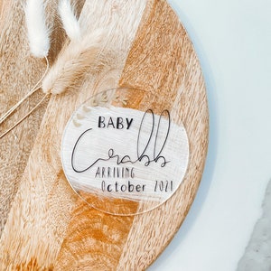 Pregnancy Announcement Plaque / Acrylic Disc