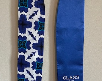 Estolas de graduación incorporadas con tela y bordado africano Ankara