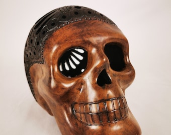 Skull made of clay - Mexican tealight