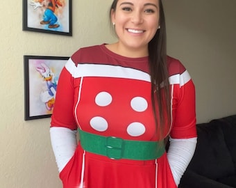 Christmas Disney Minnie Mouse Dress Womens Holiday Dress Long Sleeve With  Pockets Matching Mickey Shirt Couples - Etsy
