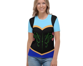Anna-inspirerad avslappnad t-shirt för kvinnor – enkel cosplay, kostym, resestil