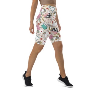 Into the rabbit hole Alice inspired Biker Shorts