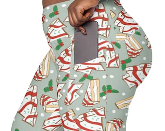 Weihnachtskuchen Leggings mit Taschen