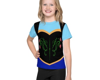 Camiseta de cuello redondo para niños inspirada en Anna, top de princesa, estilo de vestuario, familia a juego